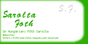 sarolta foth business card